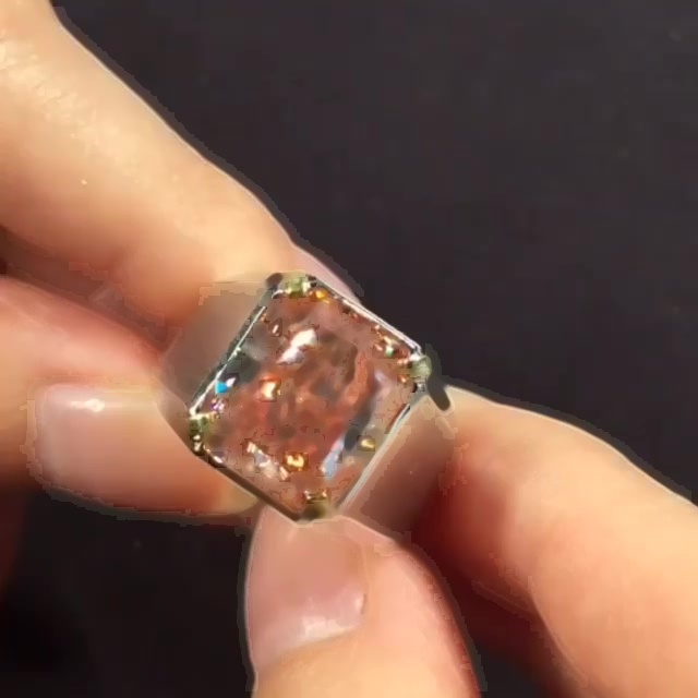 10ct Radiant Cut Pink Sapphire Men's Solitaire Ring