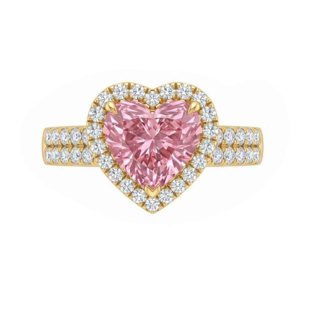 4ct Heart Cut Pink Sapphire Engagement Ring