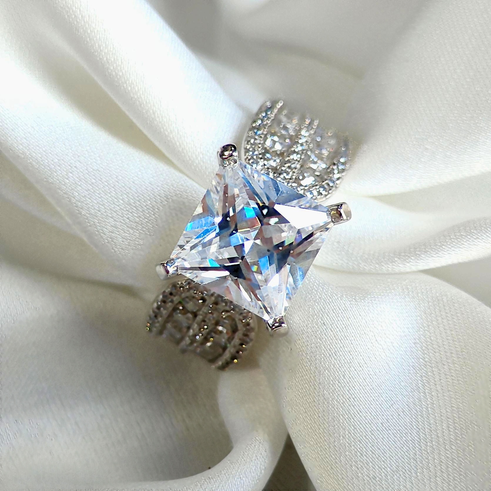 2ct Princess Cut White Sapphire Engagement Ring