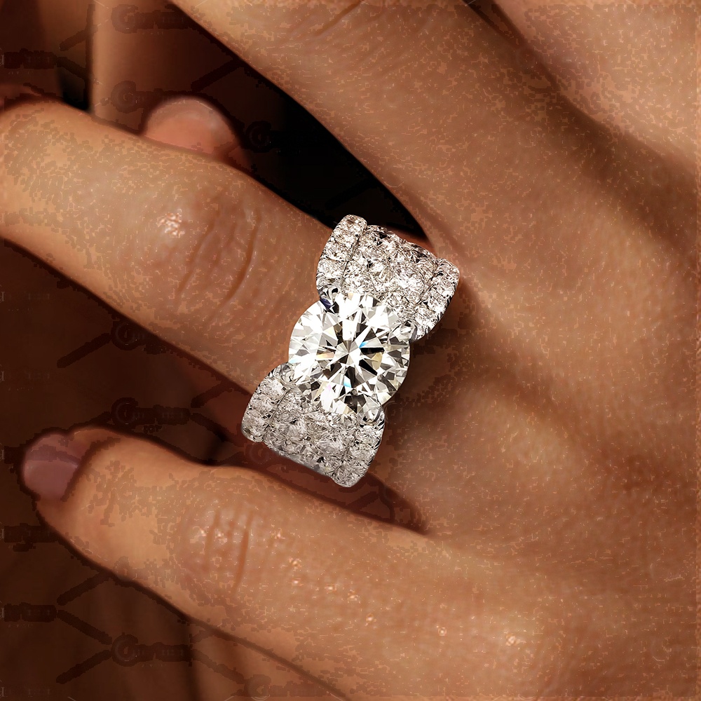 2ct Round Cut White Sapphire Engagement Ring