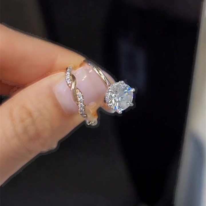 2ct Round Cut White Sapphire Wedding Set