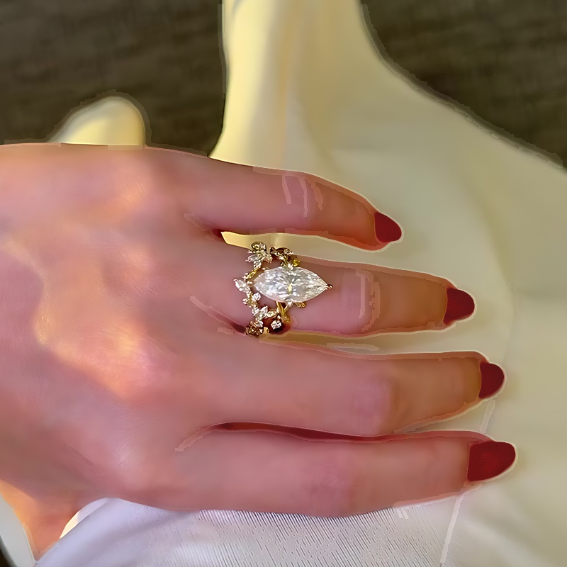 3ct Marquise Cut White Sapphire Wedding Set / 2-piece 