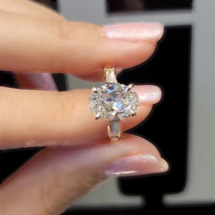 5ct Oval Cut White Sapphire Wedding Ring