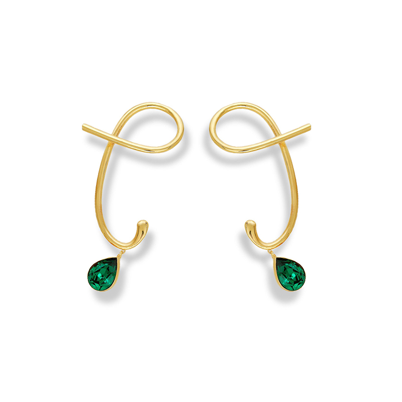 3ct Pear Cut Multi Color Sapphire Twist Hoop Ear Cuff Drop Earrings (3 Color Options)