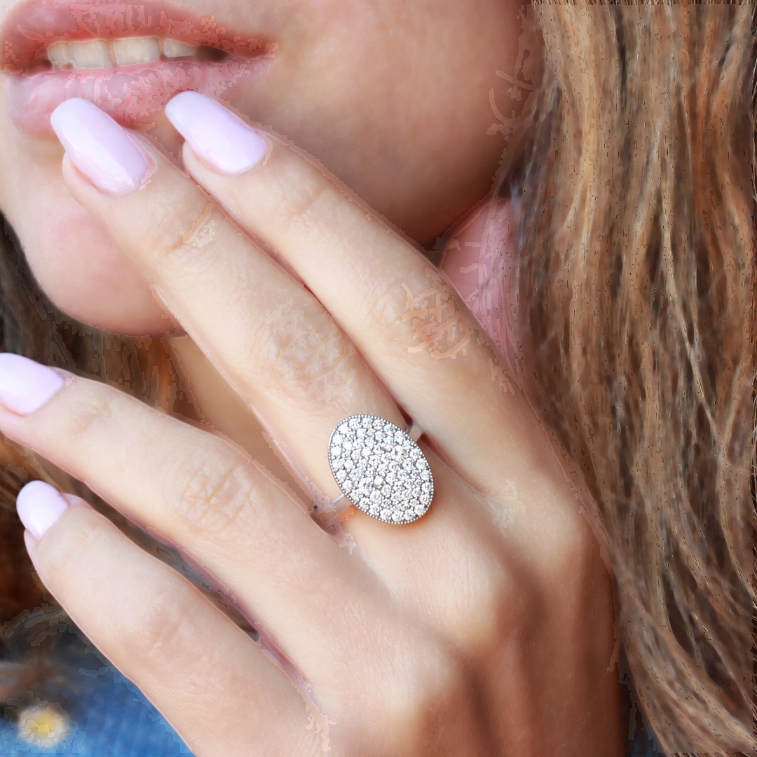 4.35ct Micro-pave Setting Round Cut White Sapphire Ring