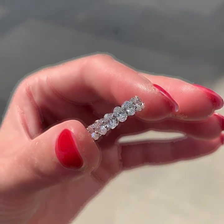4.5ct Oval Cut White Sapphire Wedding Band