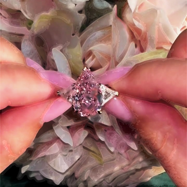4ct Pear Cut Pink Sapphire Engagement Ring