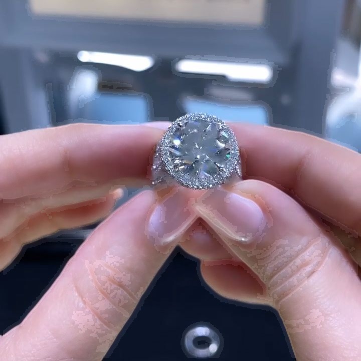 4ct Round Cut White Sapphire Engagement Ring
