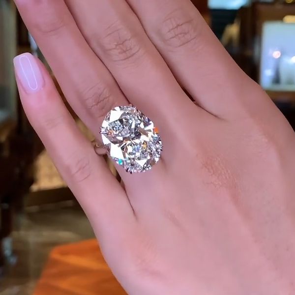 6ct Oval Cut White Sapphire Engagement Ring