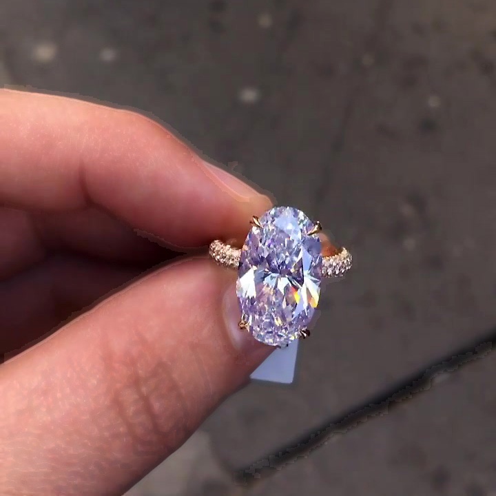 6ct Oval Cut White Sapphire Engagement Ring