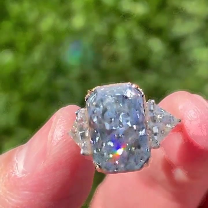 7ct Radiant Cut White Sapphire Engagement Ring