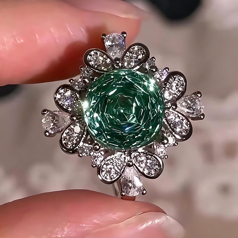 Art Design 3ct Rose Cut Paraíba Sapphire Engagement Ring