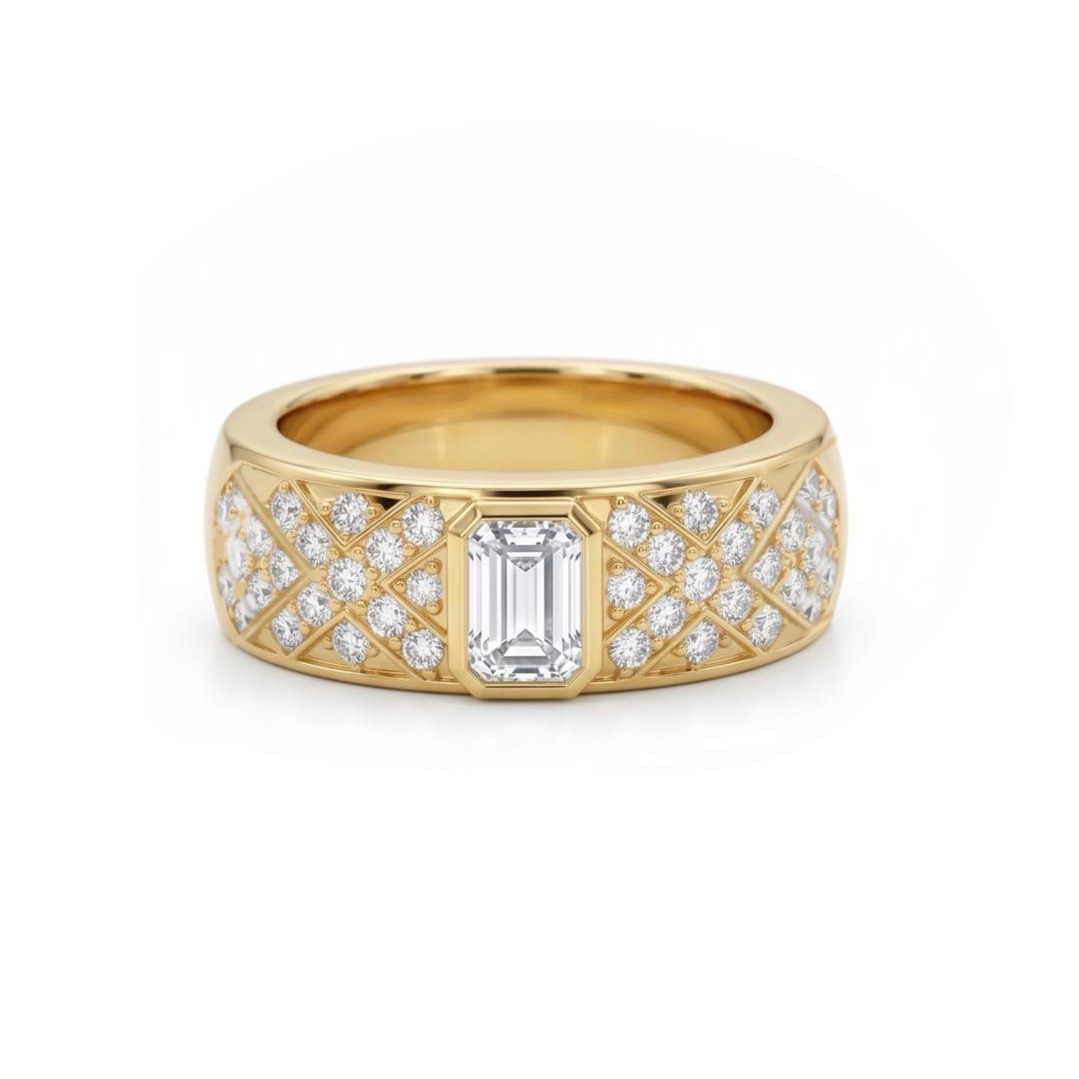 Original Design - 1.5ct Emerald Cut White Sapphire Engagement Ring