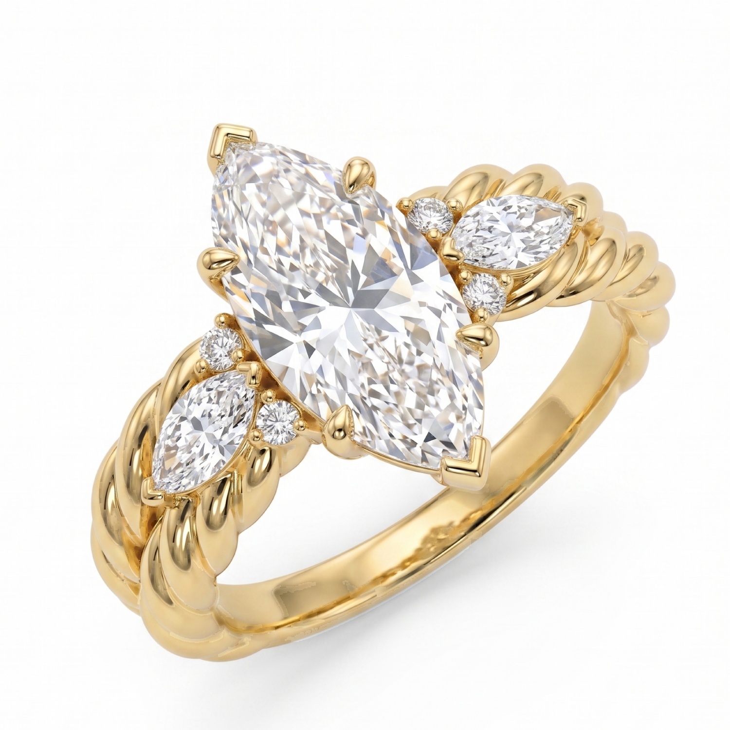 Original Design - 3ct Marquise Cut White Sapphire Engagement Ring