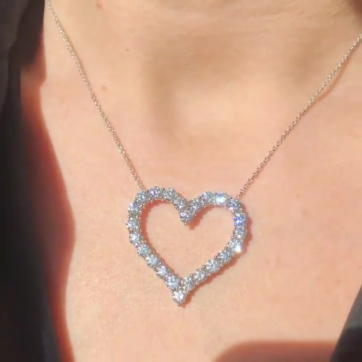 Love Heart White Sapphire Pendant Necklace