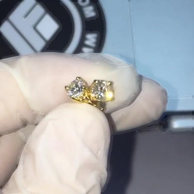 Round Cut White Sapphire Stud Earrings