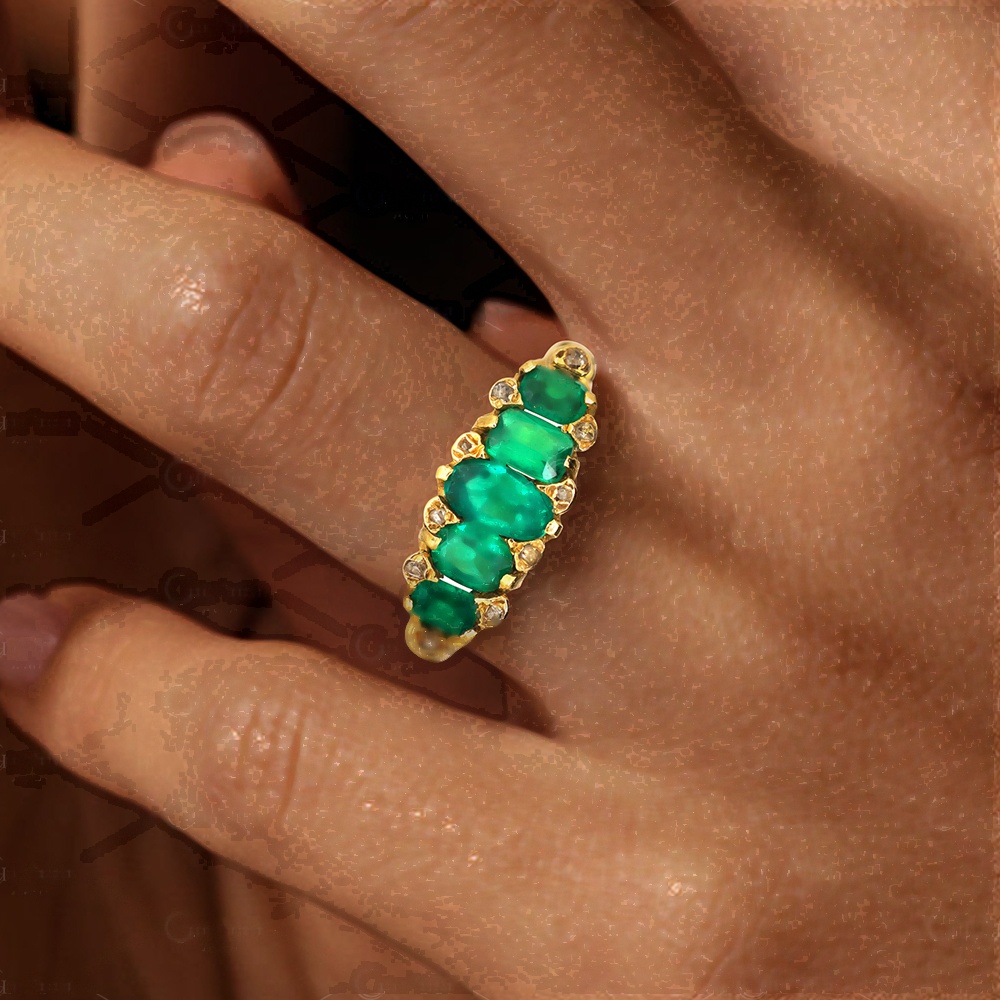 Vintage-Inspired 5-Stone Oval & Emerald Cut Ring